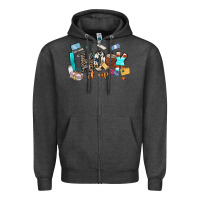 Charcoal Heather i hook it up sewing Zipper Hoodie - Zillion Design Studio