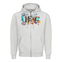 Dove Grey i hook it up sewing Zipper Hoodie - Zillion Design Studio