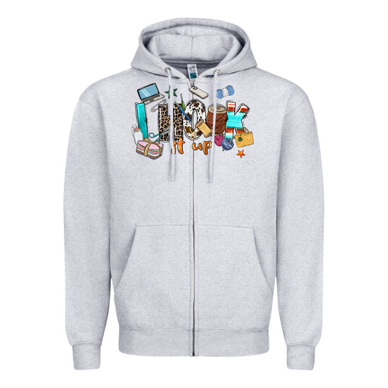I Hook It Up Sewing Zipper Hoodie by Zillion Design Studio | Teevron