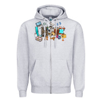 Heather Grey i hook it up sewing Zipper Hoodie - Zillion Design Studio