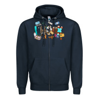Navy i hook it up sewing Zipper Hoodie - Zillion Design Studio