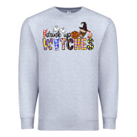 Heather Grey Drink Up Witches Premium Sweatshirt - CowhideDigitalArt