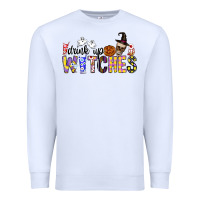 White Drink Up Witches Premium Sweatshirt - CowhideDigitalArt