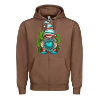 Chestnut western gnome with turquoise gemstone Zipper Hoodie - texasbilliewilder