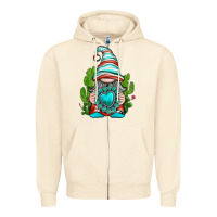 Sandshell western gnome with turquoise gemstone Zipper Hoodie - texasbilliewilder