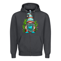 Smoke western gnome with turquoise gemstone Zipper Hoodie - texasbilliewilder