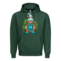Sports Green western gnome with turquoise gemstone Zipper Hoodie - texasbilliewilder
