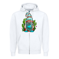 White western gnome with turquoise gemstone Zipper Hoodie - texasbilliewilder