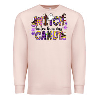 Pale Pink Witch Better Have My Candy Premium Sweatshirt - CowhideDigitalArt