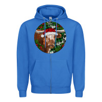 True Royal Longhorn Cow Christmas Zipper Hoodie - RanaPortraitStore