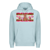 Blue Mist pink camouflage egg hunter bunny   license plate Premium Hoodie - BarkalooDesign