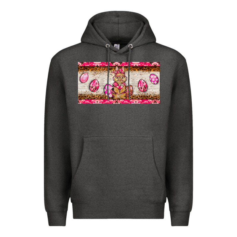 Pink Camouflage Egg Hunter Bunny   License Plate Premium Hoodie by BarkalooDesign | Teevron