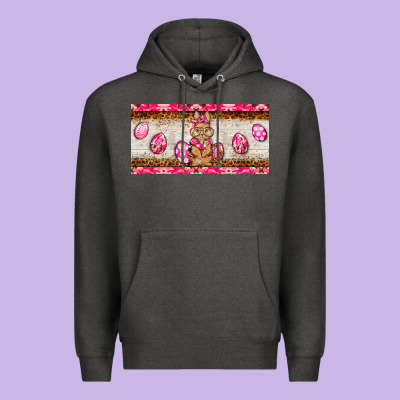 Pink Camouflage Egg Hunter Bunny   License Plate Premium Hoodie Designed By Barkaloodesign