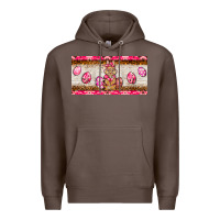 Coffee pink camouflage egg hunter bunny   license plate Premium Hoodie - BarkalooDesign