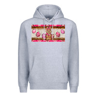 Heather Grey pink camouflage egg hunter bunny   license plate Premium Hoodie - BarkalooDesign