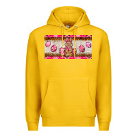 Lemon pink camouflage egg hunter bunny   license plate Premium Hoodie - BarkalooDesign