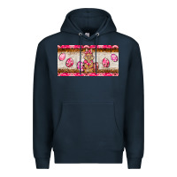 Navy pink camouflage egg hunter bunny   license plate Premium Hoodie - BarkalooDesign