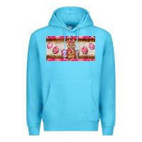 Ocean Blue pink camouflage egg hunter bunny   license plate Premium Hoodie - BarkalooDesign