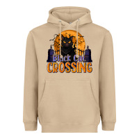 Mushroom Black Cat Crossing Heavyweight Hoodie - texasbilliewilder