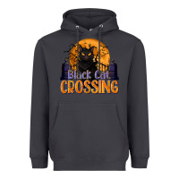 Smoke Black Cat Crossing Heavyweight Hoodie - texasbilliewilder