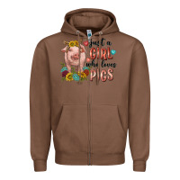 Chestnut western just girl who loves pigs Zipper Hoodie - texasbilliewilder
