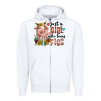 Western Just Girl Who Loves Pigs Zipper Hoodie | Teevron