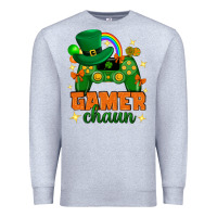 Heather Grey Gamer chaun st.patricks day Premium Sweatshirt - Neo Western