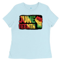 Baby Blue juneteenth Ladies Tee - BarkalooDesign