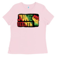 Bubblegum Pink juneteenth Ladies Tee - BarkalooDesign