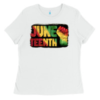 White juneteenth Ladies Tee - BarkalooDesign