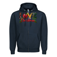 Navy Western Christmas Love Zipper Hoodie - RanaPortraitStore
