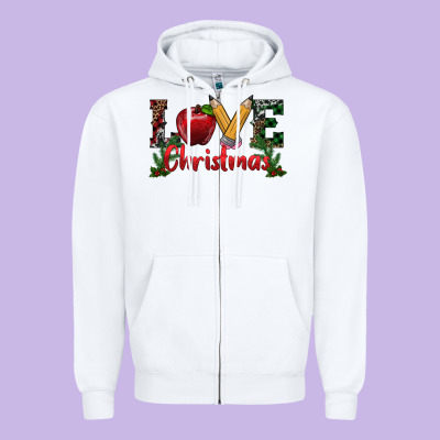 Zipper Hoodie Western Christmas Love