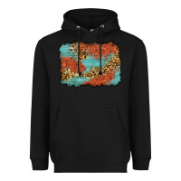 Black western leopard tooled leather background Heavyweight Hoodie - Zillion Design Studio