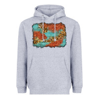 Heather Grey western leopard tooled leather background Heavyweight Hoodie - Zillion Design Studio