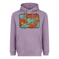 Lavender western leopard tooled leather background Heavyweight Hoodie - Zillion Design Studio