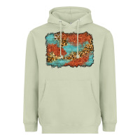 Matcha western leopard tooled leather background Heavyweight Hoodie - Zillion Design Studio