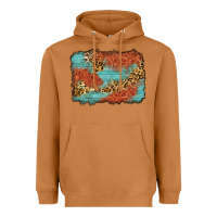 Meerkat western leopard tooled leather background Heavyweight Hoodie - Zillion Design Studio