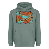 Sage western leopard tooled leather background Heavyweight Hoodie - Zillion Design Studio