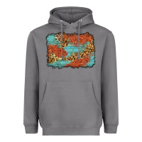 Western Leopard Tooled Leather Background Heavyweight Hoodie | Teevron