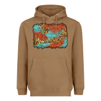 Toasted Coconut western leopard tooled leather background Heavyweight Hoodie - Zillion Design Studio