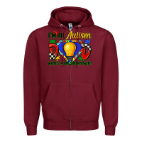 Burgundy im an autism dad whats your superpower Zipper Hoodie - Zillion Design Studio