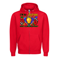 Red im an autism dad whats your superpower Zipper Hoodie - Zillion Design Studio
