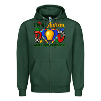 Sports Green im an autism dad whats your superpower Zipper Hoodie - Zillion Design Studio