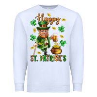 White Happy st. patricks day Premium Sweatshirt - Neo Western
