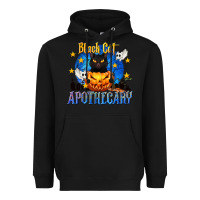 Black Black Cat Apothecary Heavyweight Hoodie - texasbilliewilder