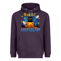 Plum Black Cat Apothecary Heavyweight Hoodie - texasbilliewilder