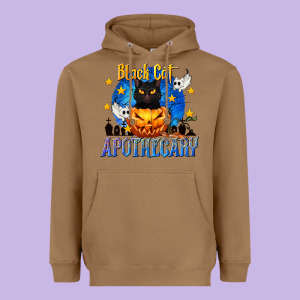 Black Cat Apothecary Heavyweight Hoodie Designed By Texasbilliewilder