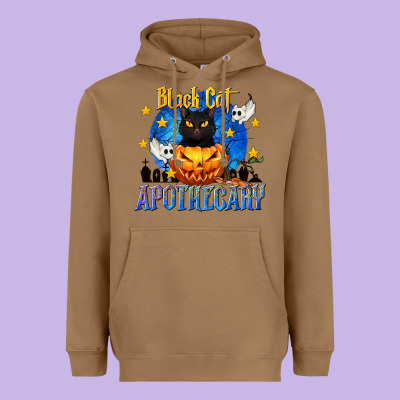 Black Cat Apothecary Heavyweight Hoodie Designed By Texasbilliewilder