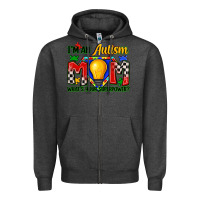 Charcoal Heather i'm an autism mom what's your superpower Zipper Hoodie - Zillion Design Studio