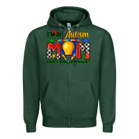 Sports Green i'm an autism mom what's your superpower Zipper Hoodie - Zillion Design Studio